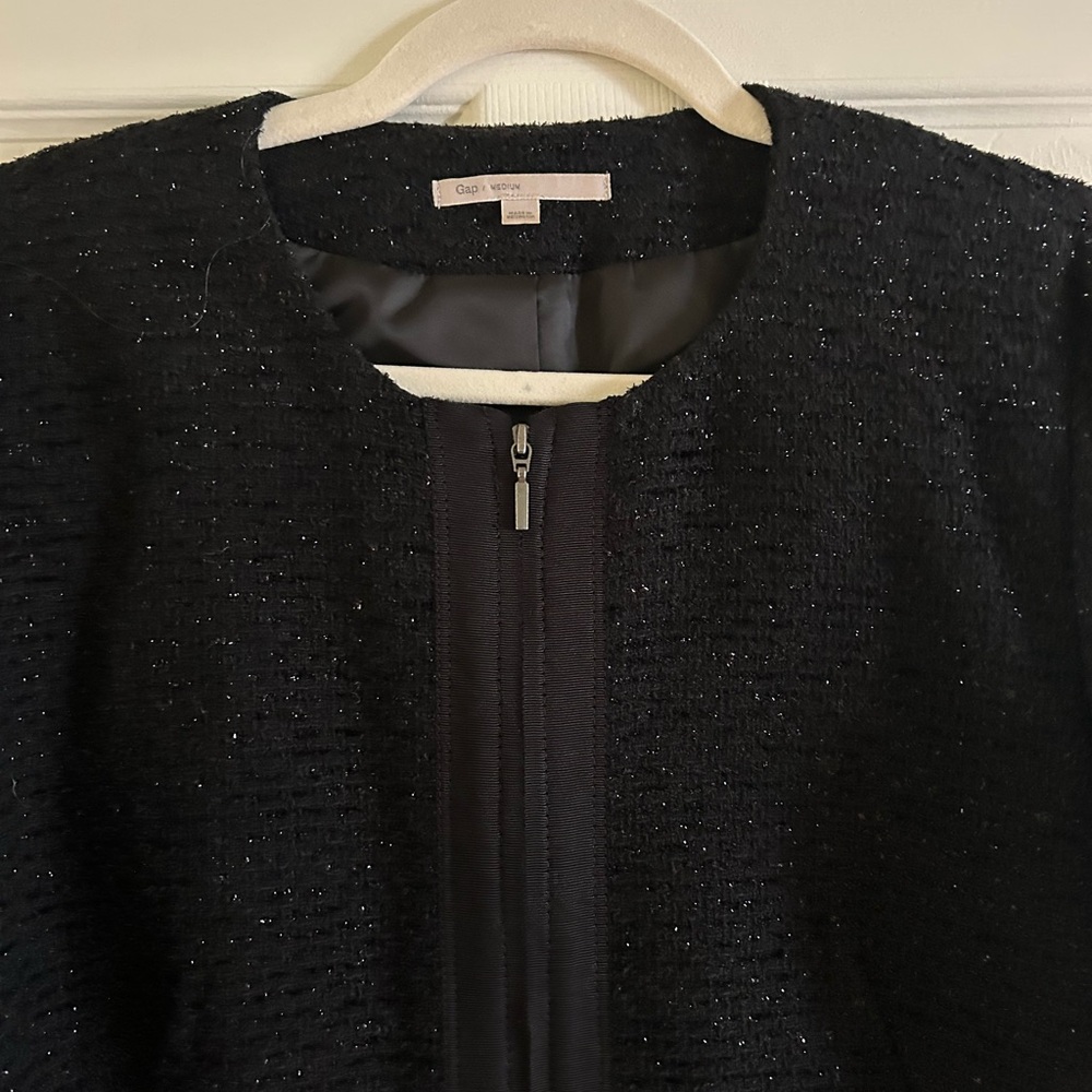 Gap Black Blazer With Zip-Front Closure - image 3